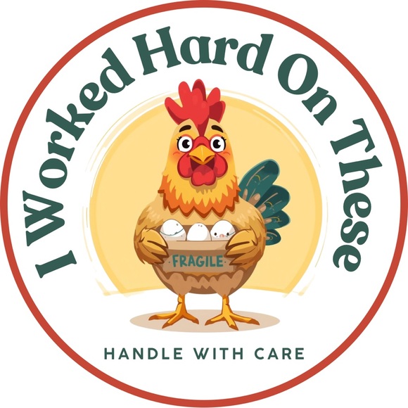 24CT Glossy 2 Inch Fragile Eggs Sticker - Picture 2 of 4